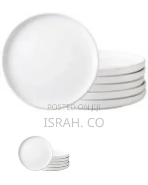 Set of 6 Modern Ceramic Dinner Plates/Serving Platters