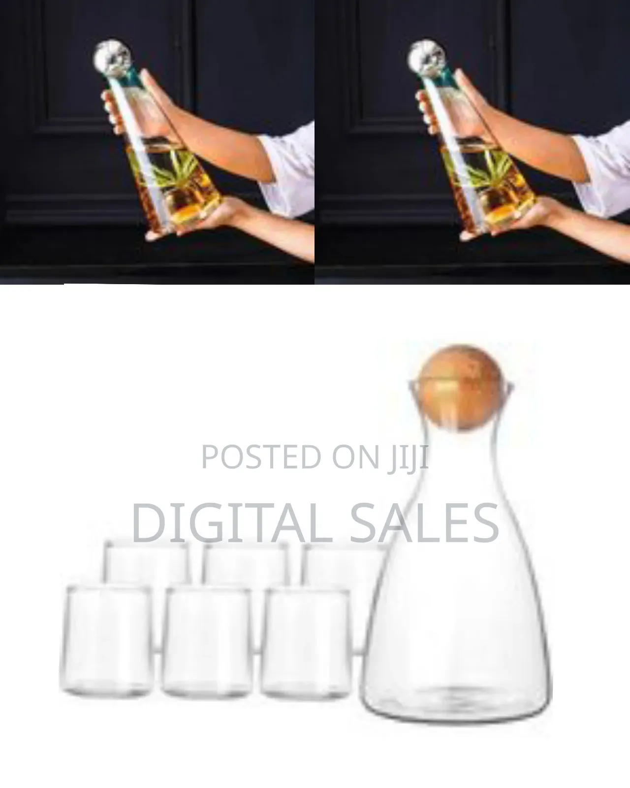 7-Piece Amber Glass Carafe and Water Serving Set