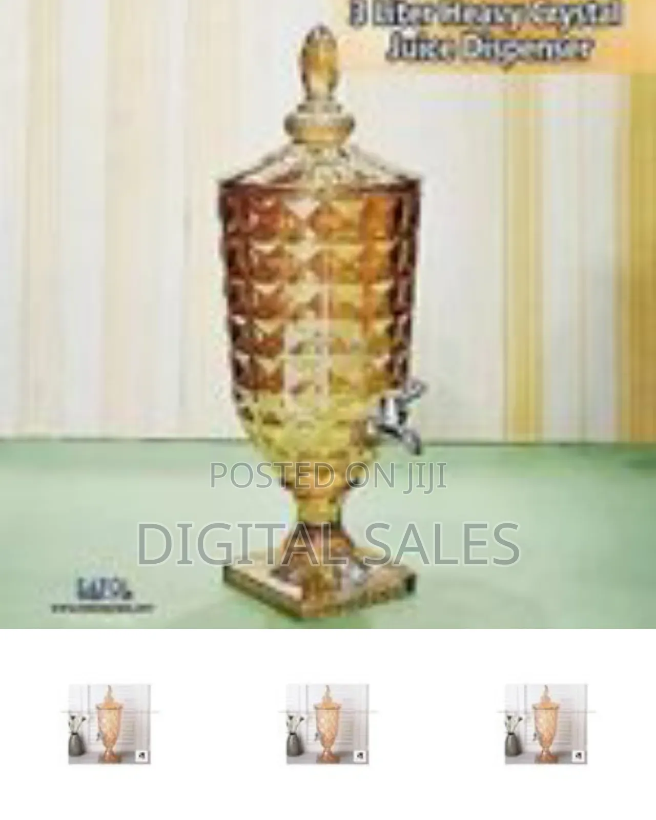 Elegant Crystal Beverage / Juice Dispenser (3 Liter Capacity)