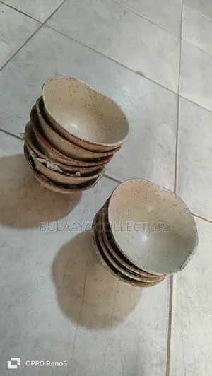 Japanese Handmade Stoneware Bowls With a Speckled White Glaze.