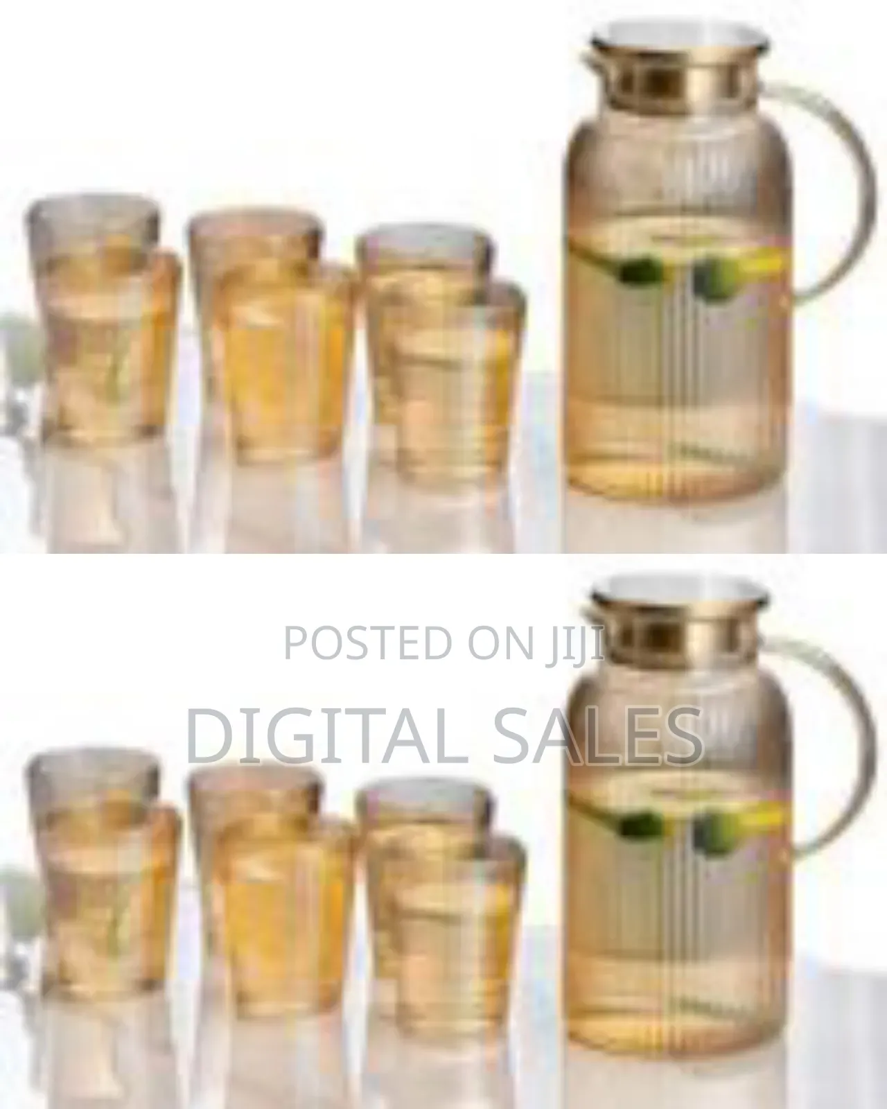 Elegant Ribbed Borosilicate Glass Pitcher Tumbler 7
