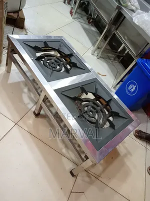 Commercial Stainless Steel Double-Burner Gas Cooker