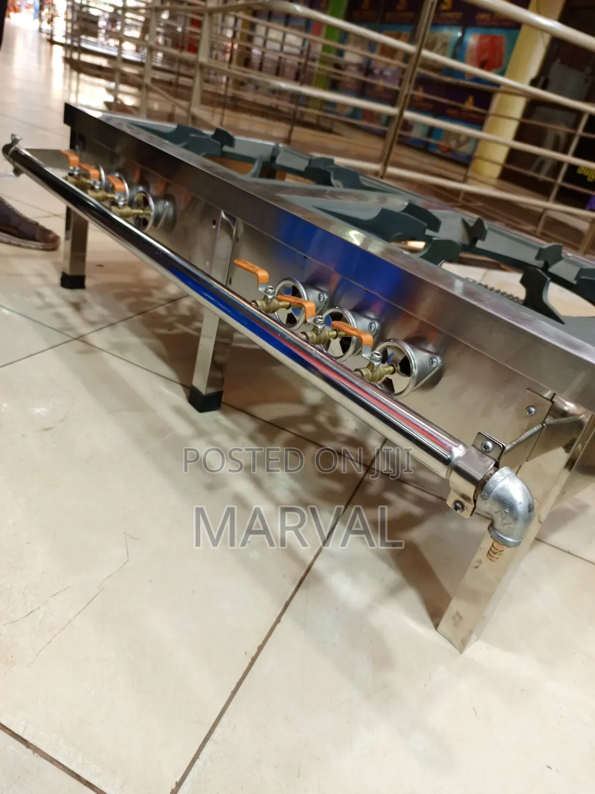 Commercial Stainless Steel Double-Burner Gas Cooker