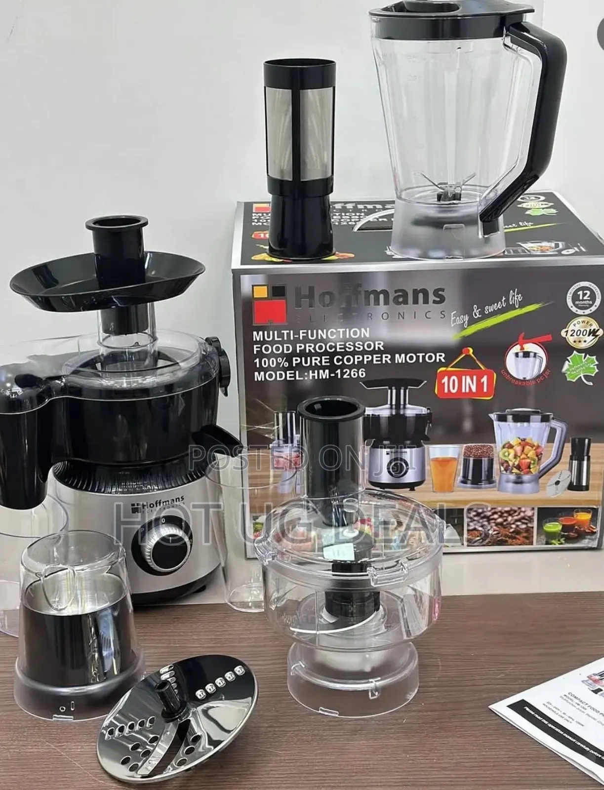 Hoffmans 10 In1 Juicer Blender Extractor Mincer Food Processor