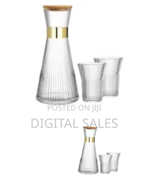 Fluted Bedside Decanter Set With Glasses
