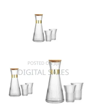 Fluted Bedside Decanter Set With Glasses