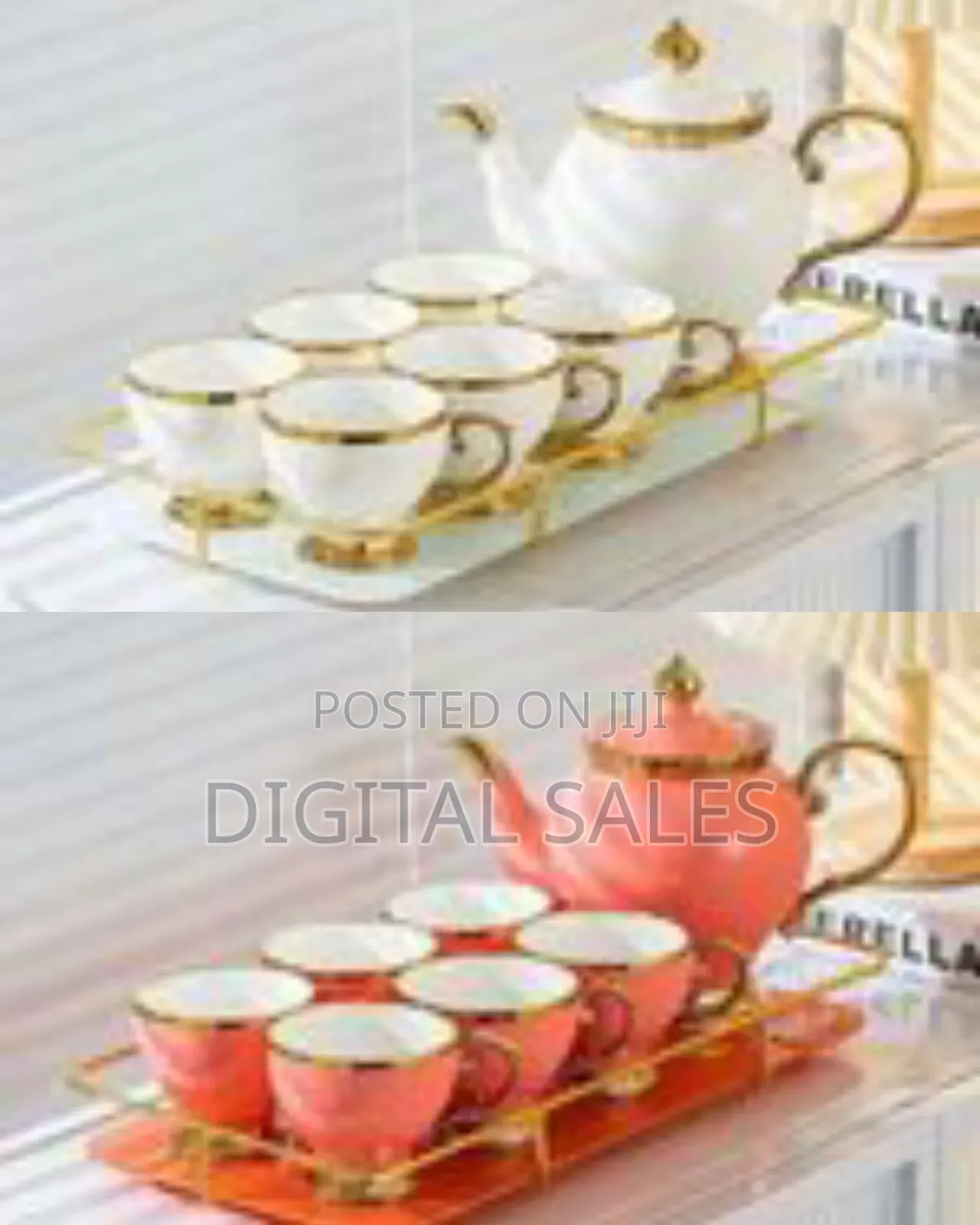 8 Pieces Ceramic Tea Set - Multicolor