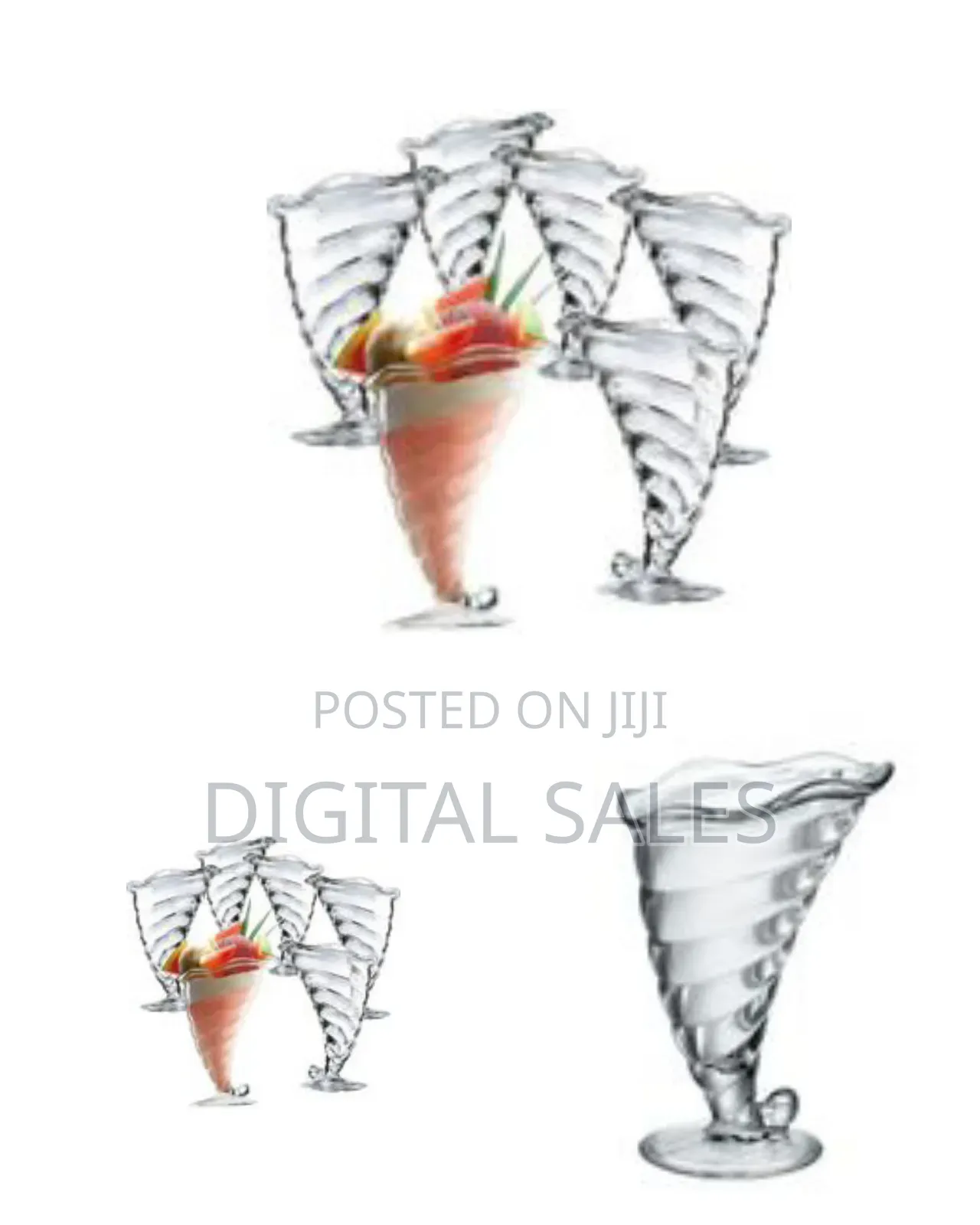 Elegant Glass Dessert Bowls (Set of 6)