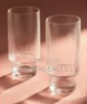 Elegant Ribbed Glass Highball Tumblers (Set of 12) - Transparent