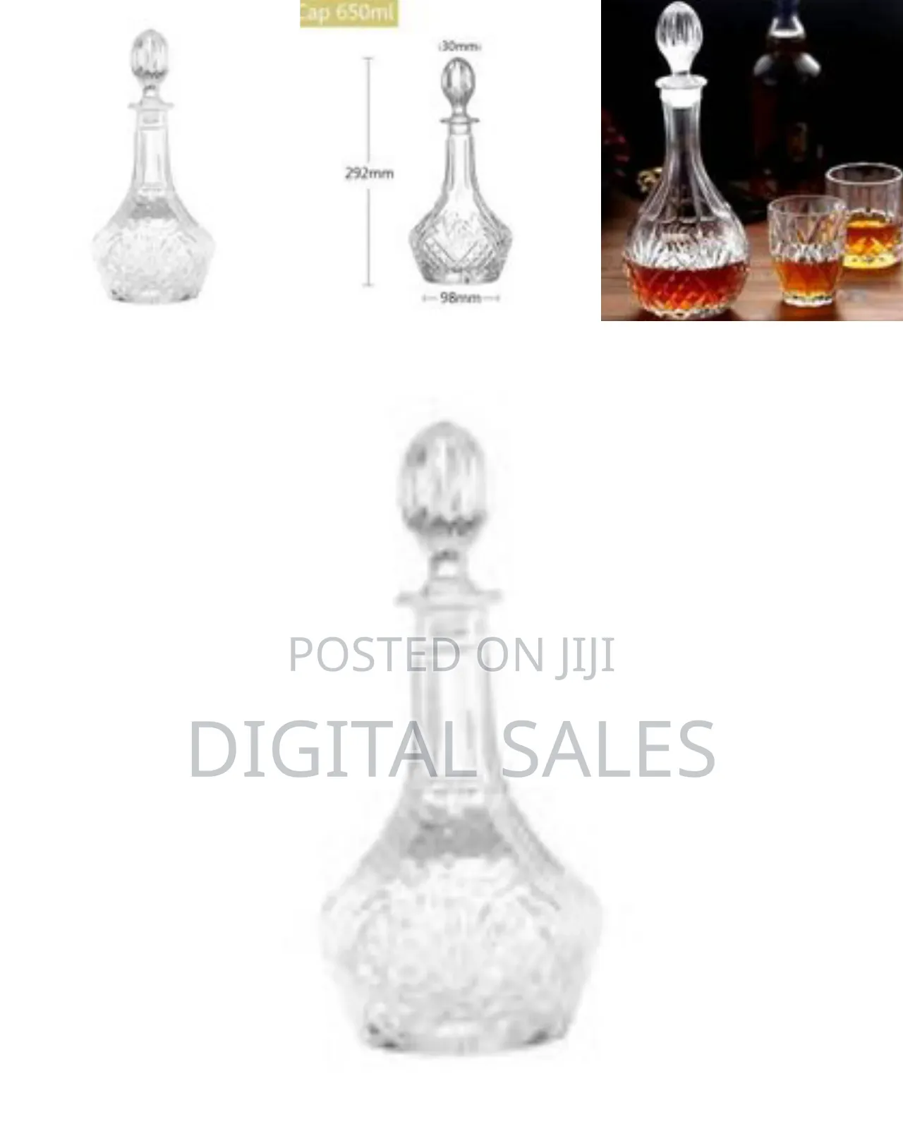 Elegant Wine Decanter With Lid - Clear