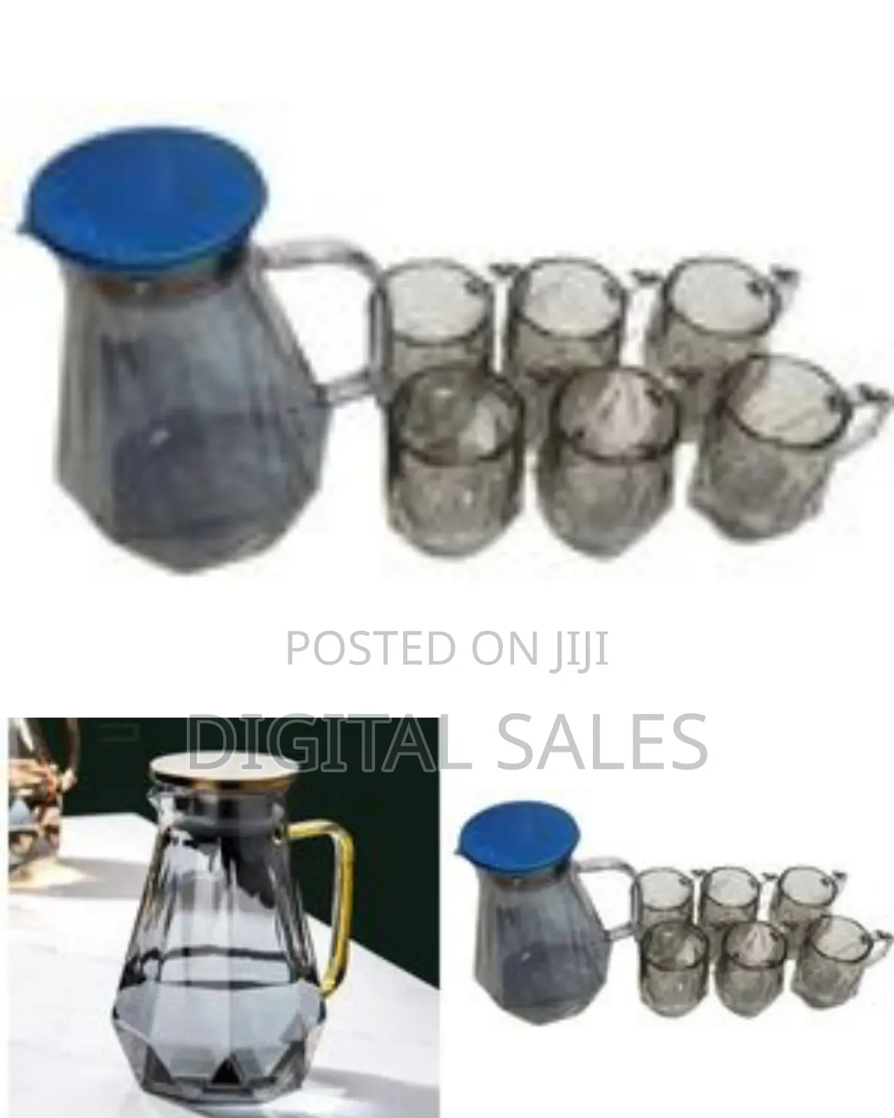 Set of 6 Borosilicate Glasses and Jug