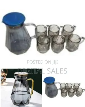 Set of 6 Borosilicate Glasses and Jug