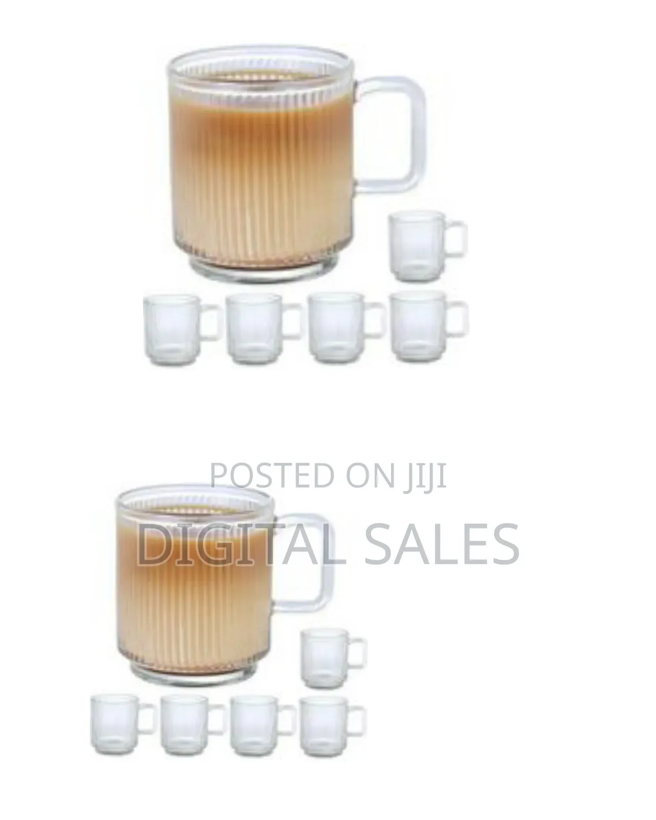 Set of 6 Glass Coffee Mugs