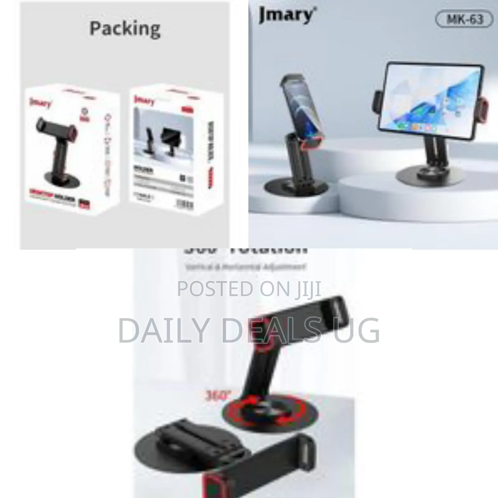 Jmary Mk-63 Rotating Desktop Stand for Phones and Tablets - Multicolor