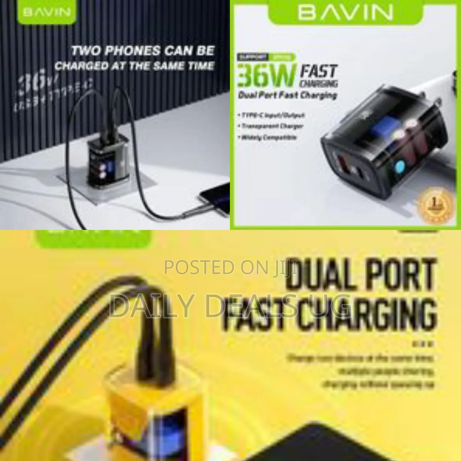 Bavin 36w Dual Port Transparent Fast Charger
