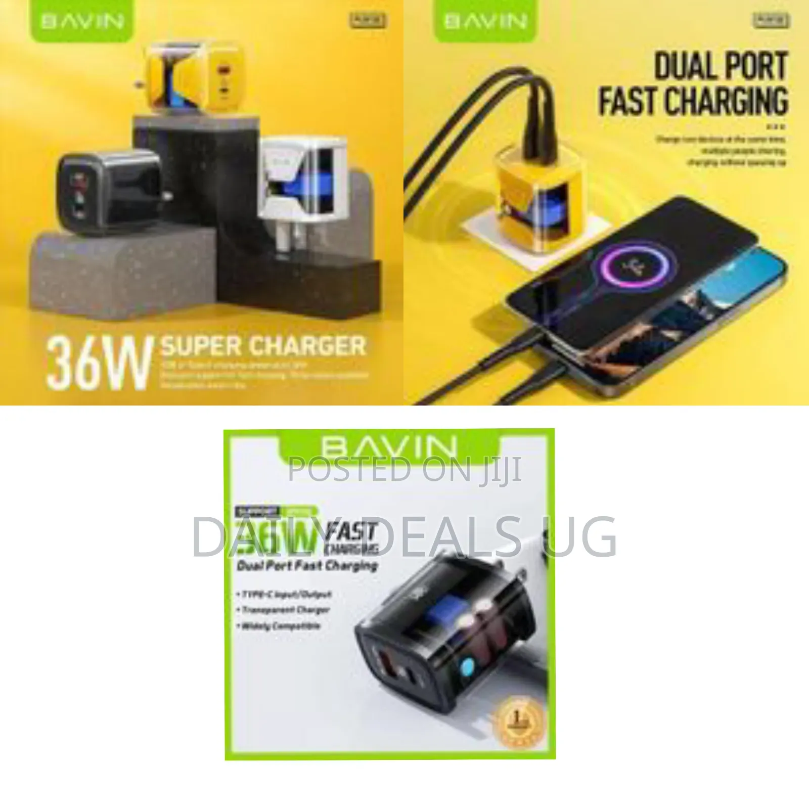 Bavin 36w Dual Port Transparent Fast Charger