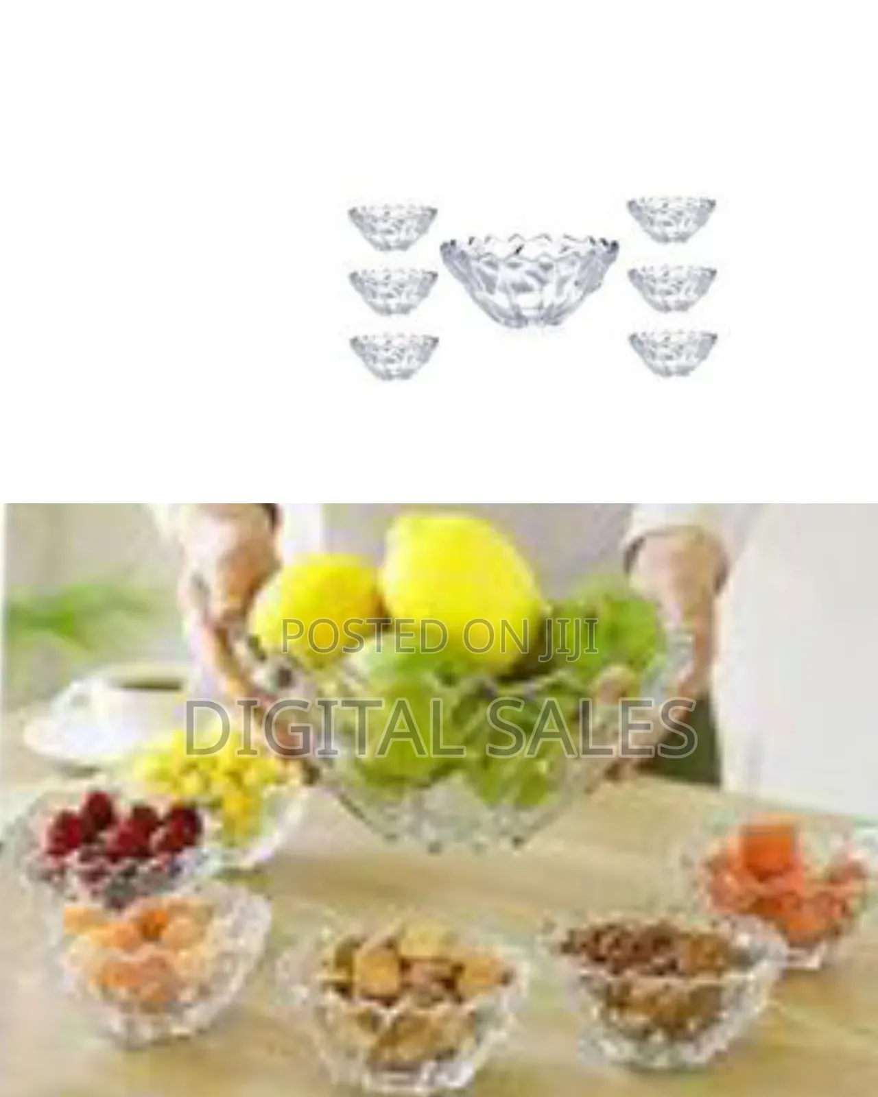 Glass Serving Bowls Set, 7 Pieces