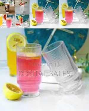 Elegant Ribbed Glass Highball Tumblers (Set of 12)