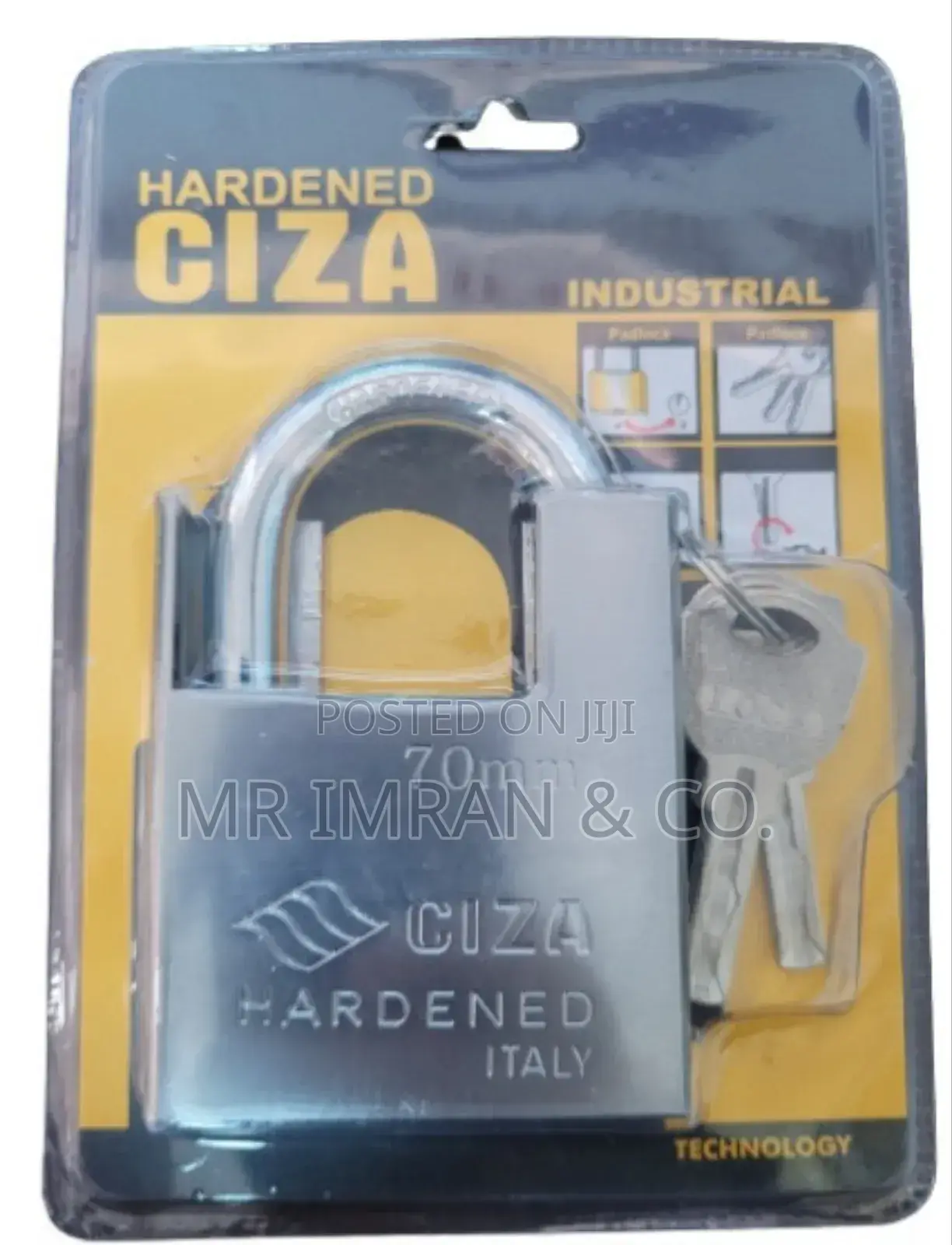 Ciza Hardened Industrial Padlock, 70mm.