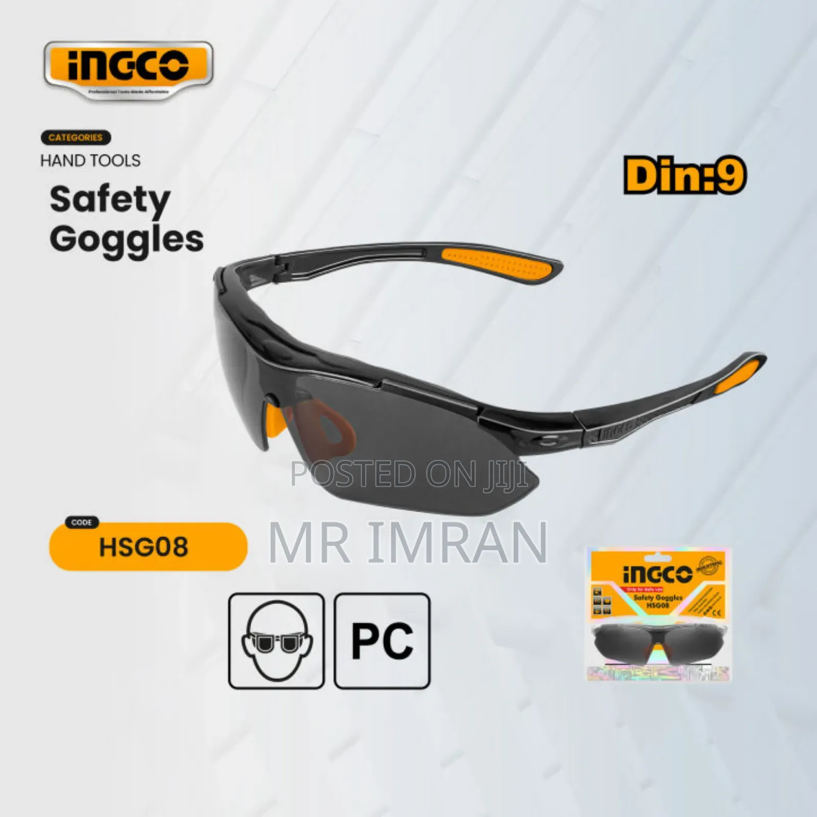 Ingco Safety Goggle For Eye Protection Lightweight Comfortable To Wear