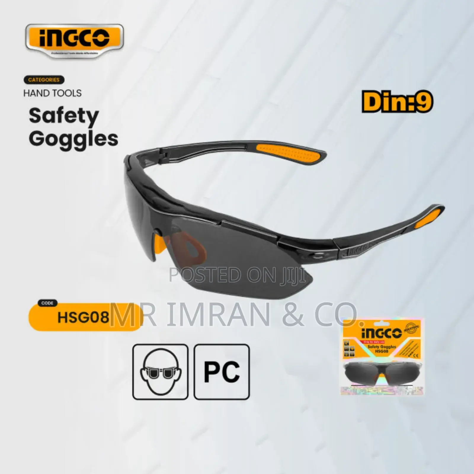 Ingco Safety Goggle For Eye Protection Lightweight Comfortable To Wear