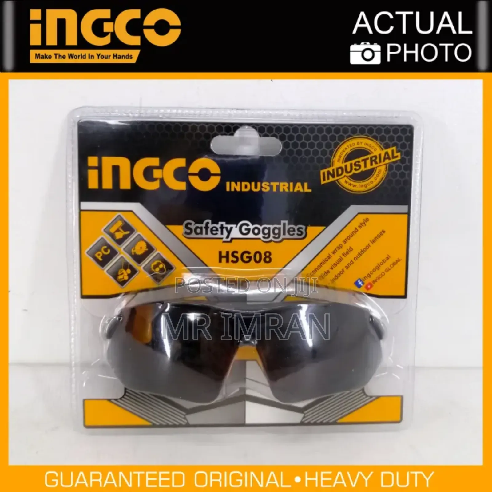 Ingco Safety Goggle For Eye Protection Lightweight Comfortable To Wear
