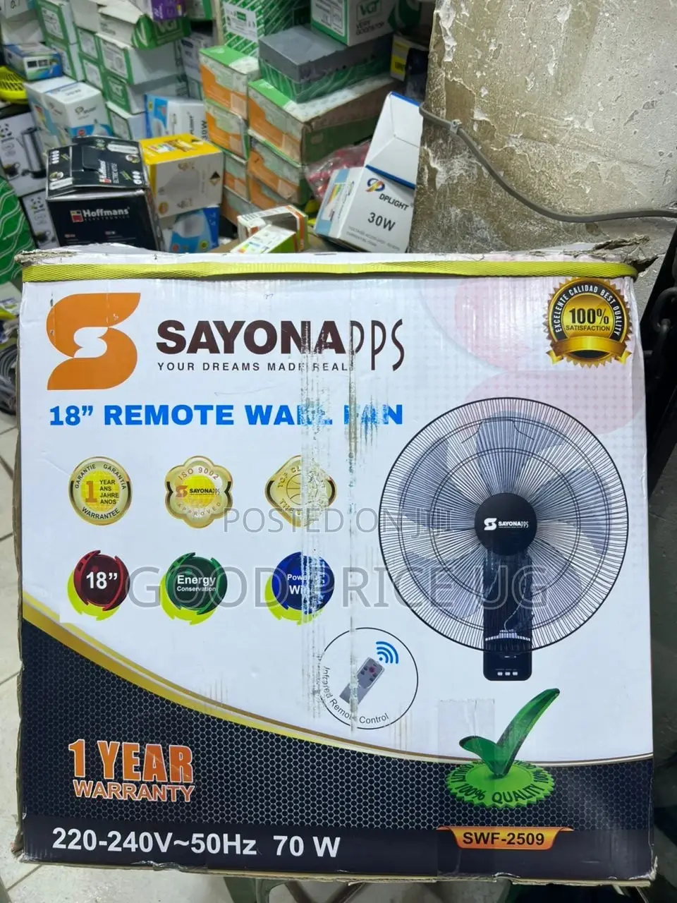 Sayona 18" Remote Wall Fan (Model SWF-2509