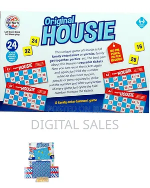 Ratna's Original Housie - Family Game With 24 Reusable Cards.