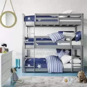 Triple Gray Wooden Decker Bed