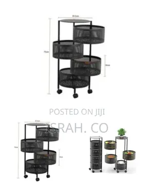 Versatile Multi-Tier Rolling Storage Cart / Rotating Kitchen Rack