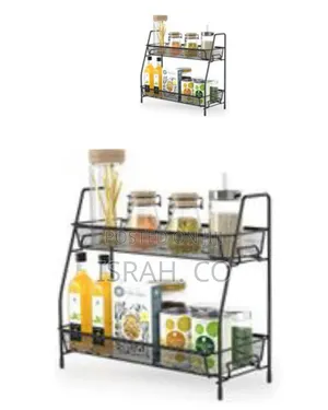 Two-tiered Metal Mesh Multipurpose Storage Shelf