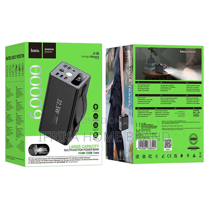 Hoco J138 Intelligent Balance Multi-Function 60,000 Mah Power Bank