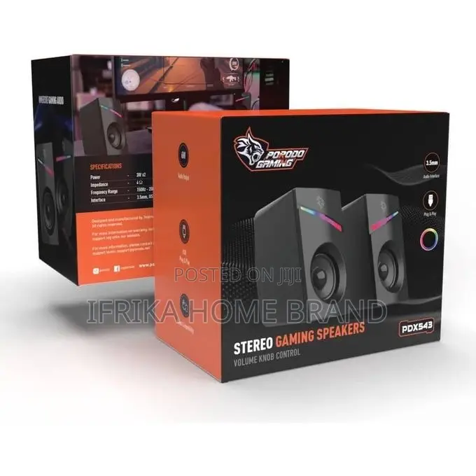 Porodo Gaming Stereo Gaming Speakers for Pc and Laptop Speakers