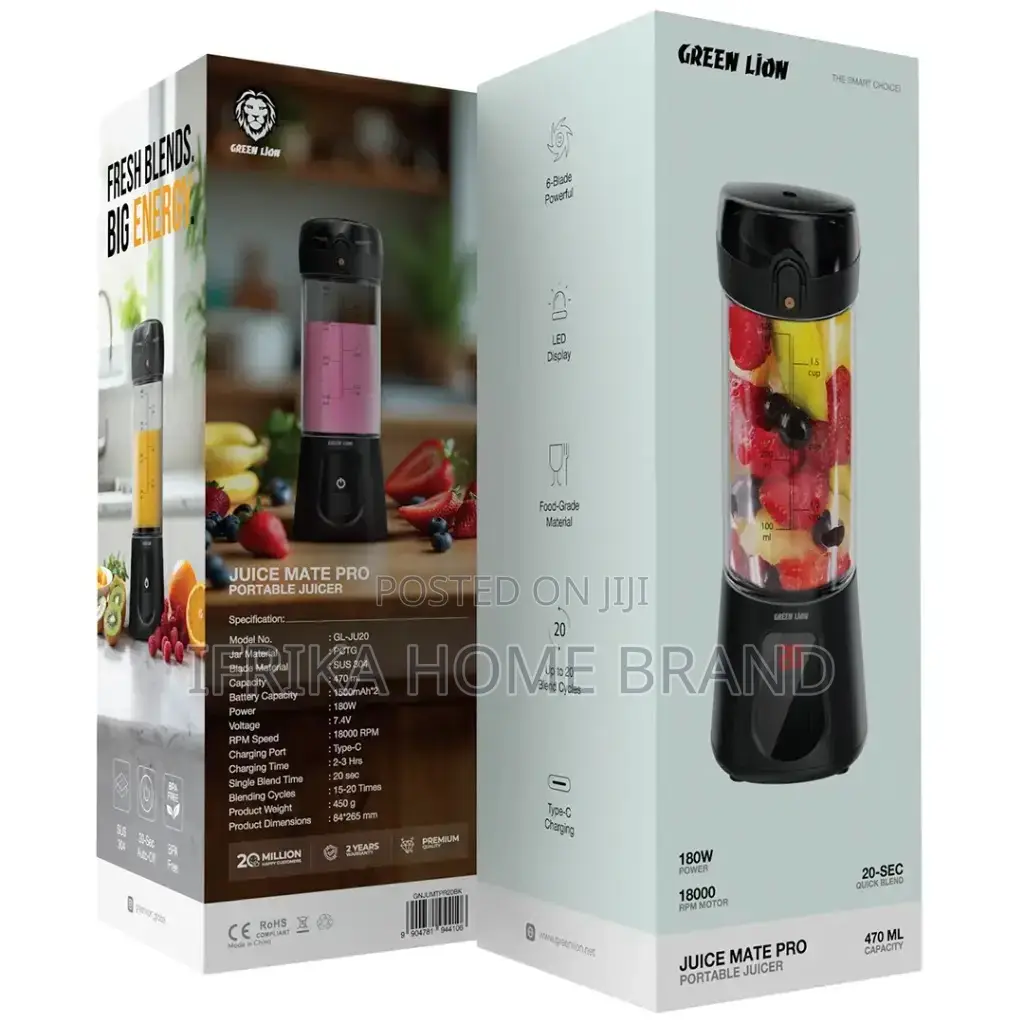 Green Lion Juice Mate Pro Portable Juicer 470ml