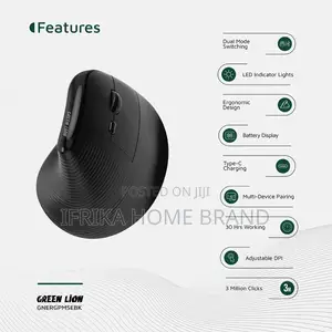 Green Lion Ergo Grip Vertical Mouse Wireless Rechargeable Mouse