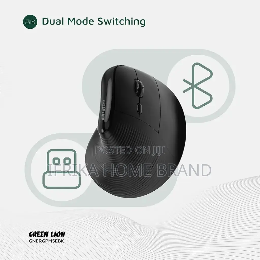 Green Lion Ergo Grip Vertical Mouse Wireless Rechargeable Mouse