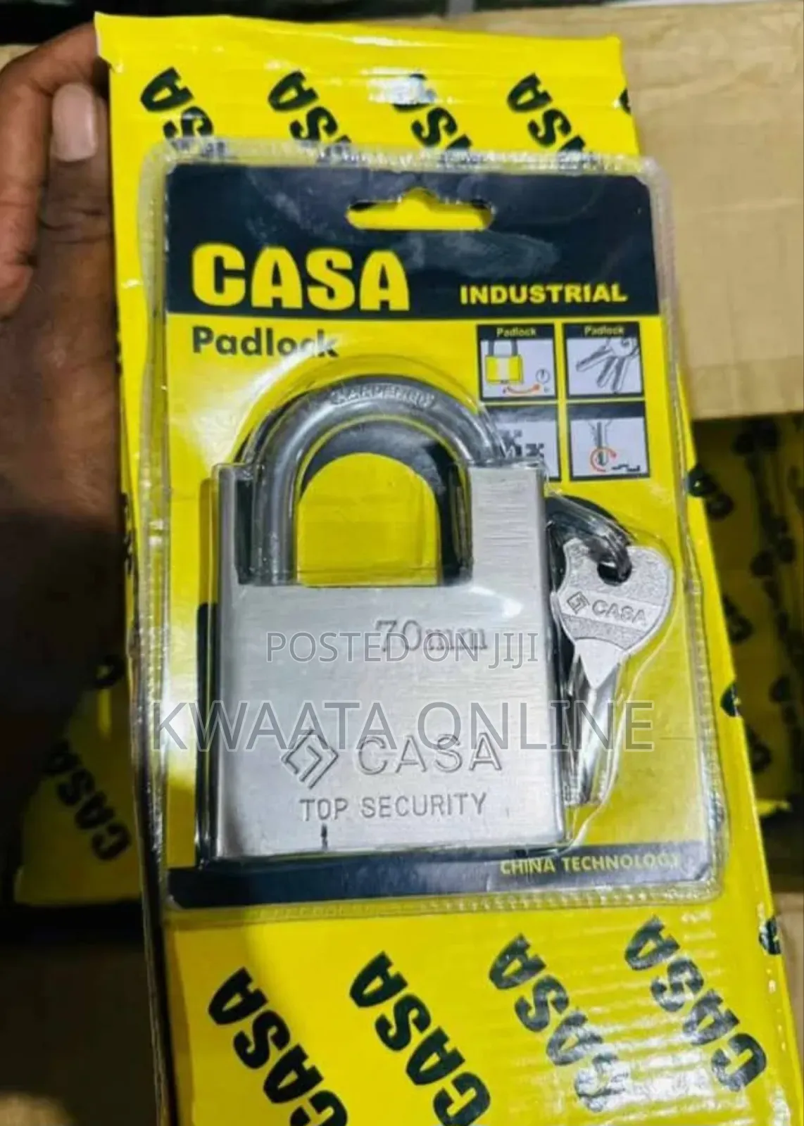Casa 70mm Steel Padlock 3 Keyed Alike