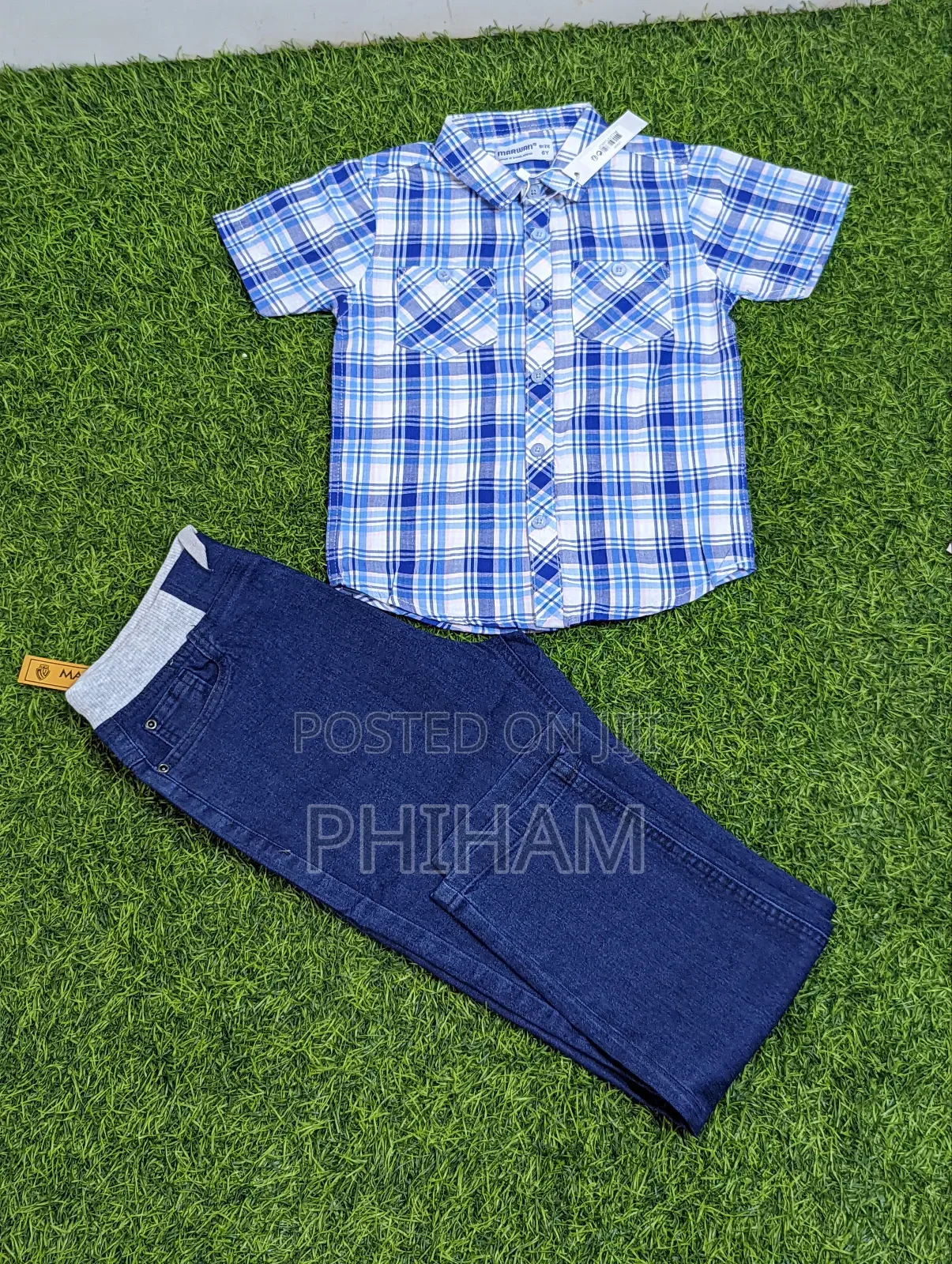 Kids Checked Shirt and Blue Jeans(6 to 16yrs)