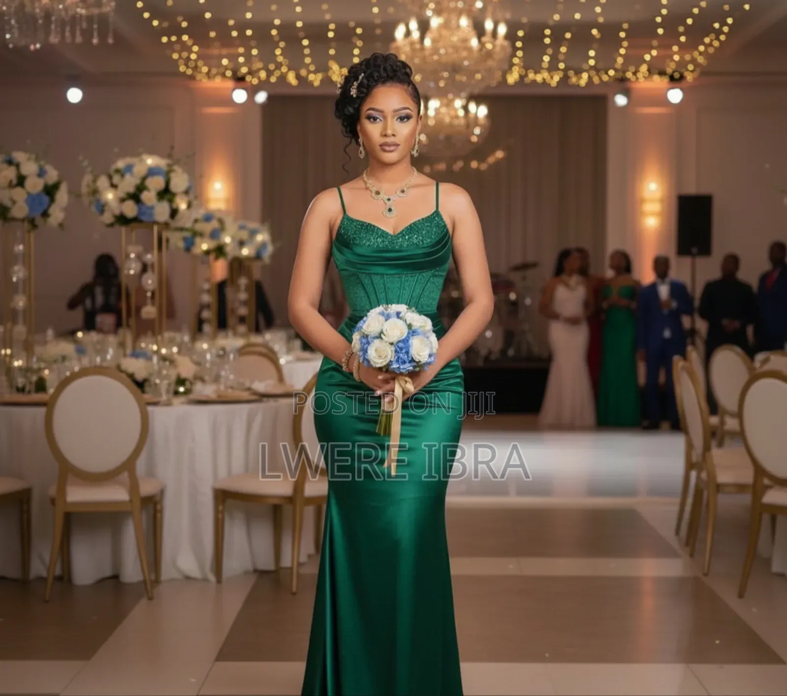 Green Prom Satin Party Dresses for Ladies