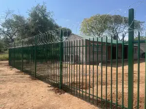 Palisade Capped With Flat Wrap Razor Wire Fencing