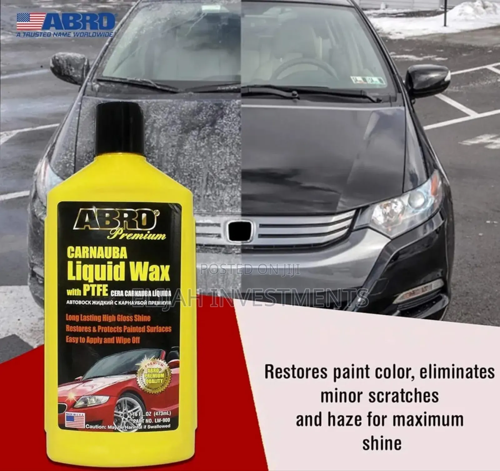 Abro Premium Carnauba Car Liquid Wax With Ptfe