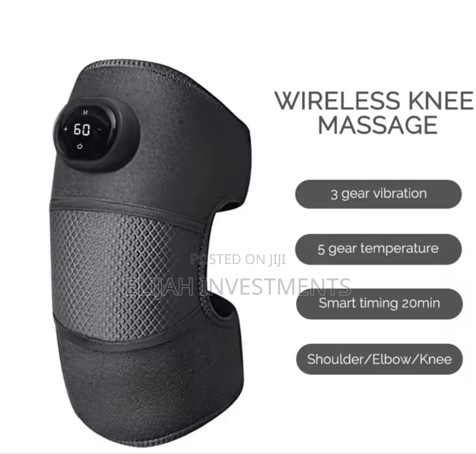 3-in-1 Knee Massager Pad With Heat and Vibration Functions.