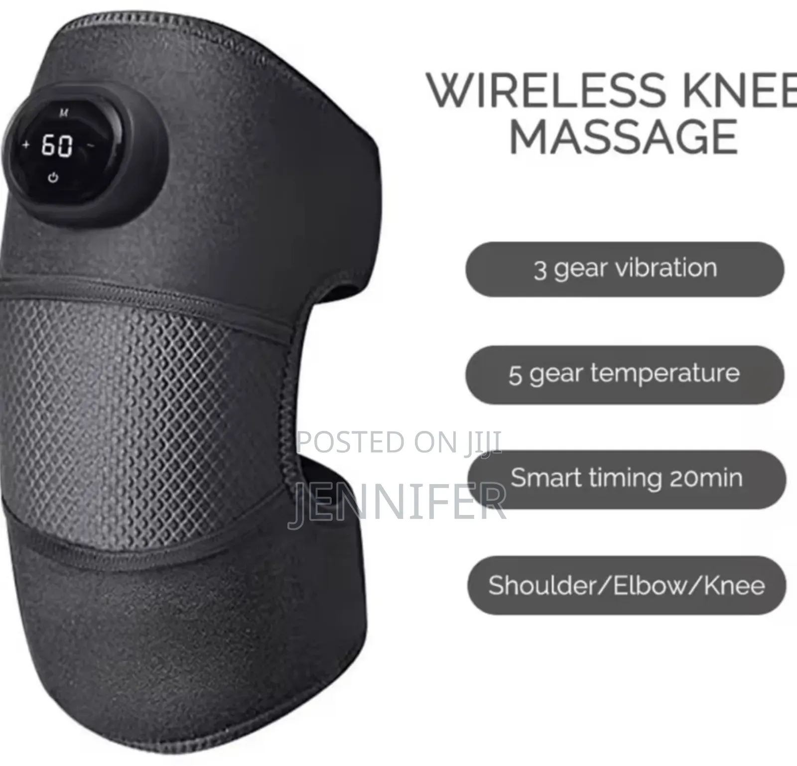 3-in-1 Knee Massager Pad With Heat and Vibration Functions.