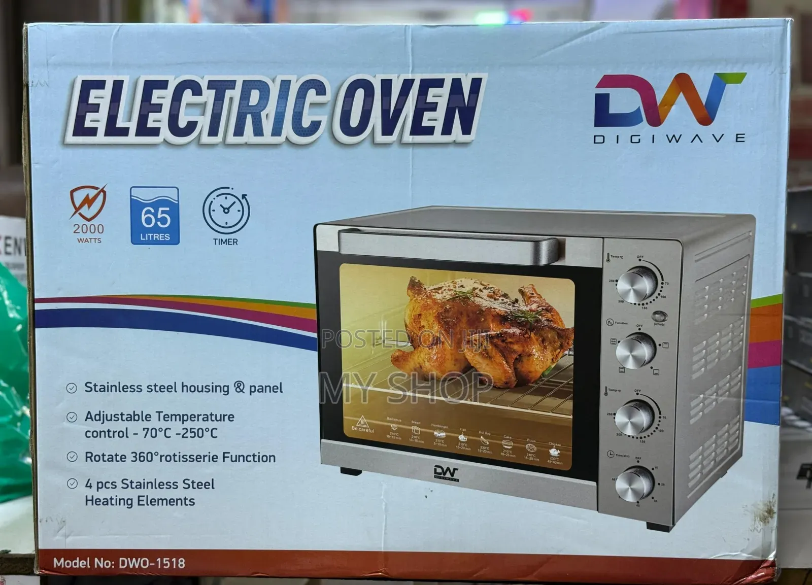 Electric Oven 65l With a Grill and a Rotisserie- For Home Backing
