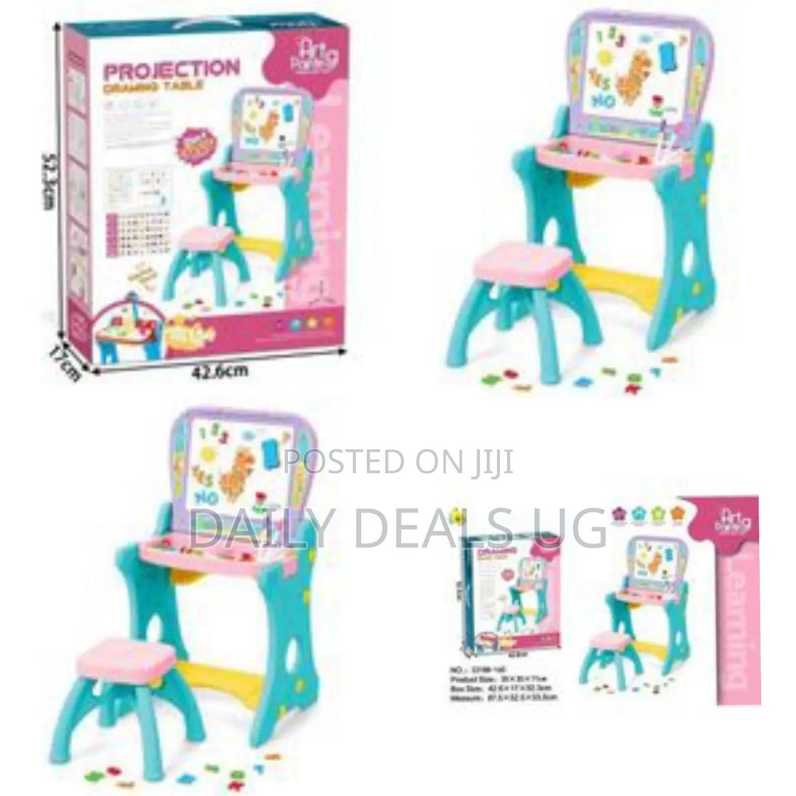 Kids' 2-in-1 Art Easel Learning Desk With Chair - Multicolor