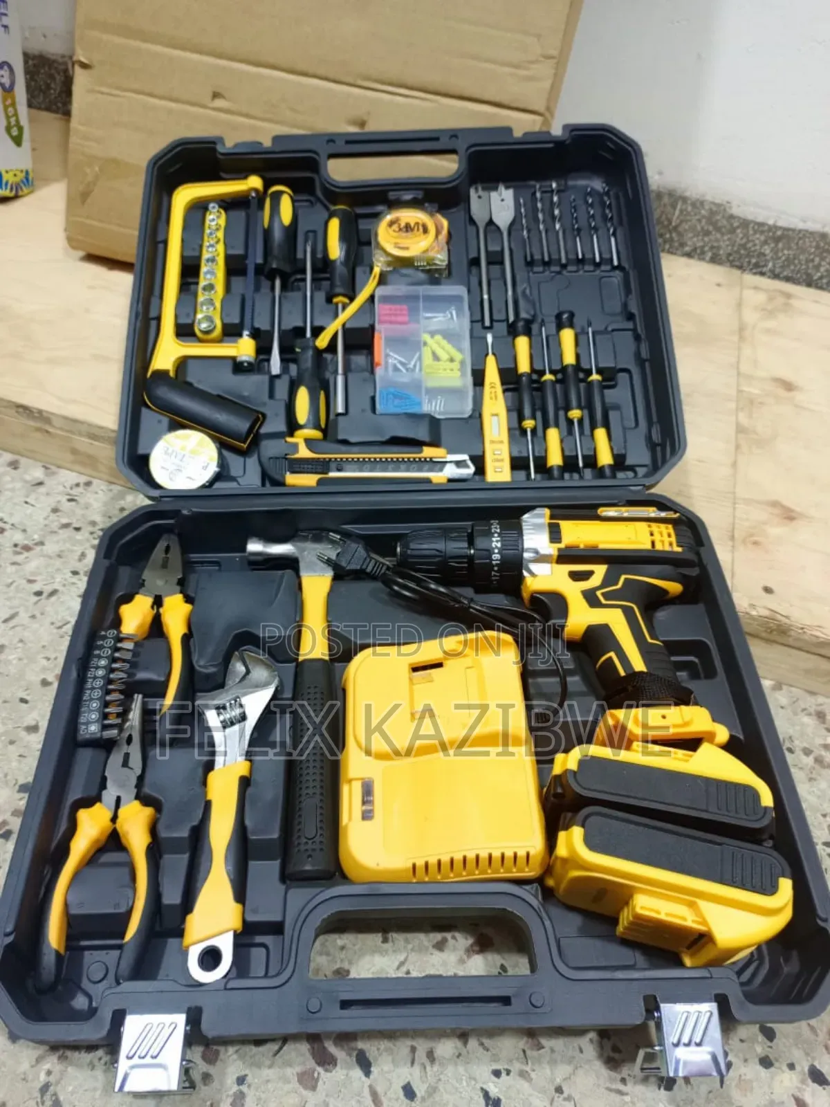 Generic Brand Cordless Drill and Hold Tool Set.