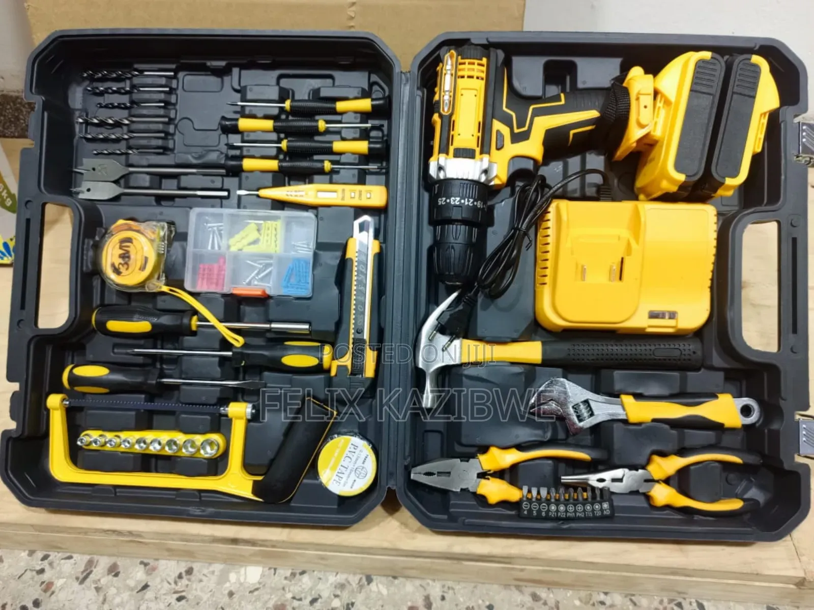 Generic Brand Cordless Drill and Hold Tool Set.