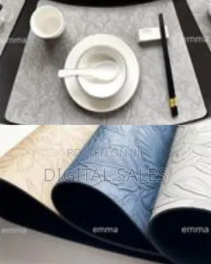 Elegant Floral Embossed Table Placemats (Set 0f 6)