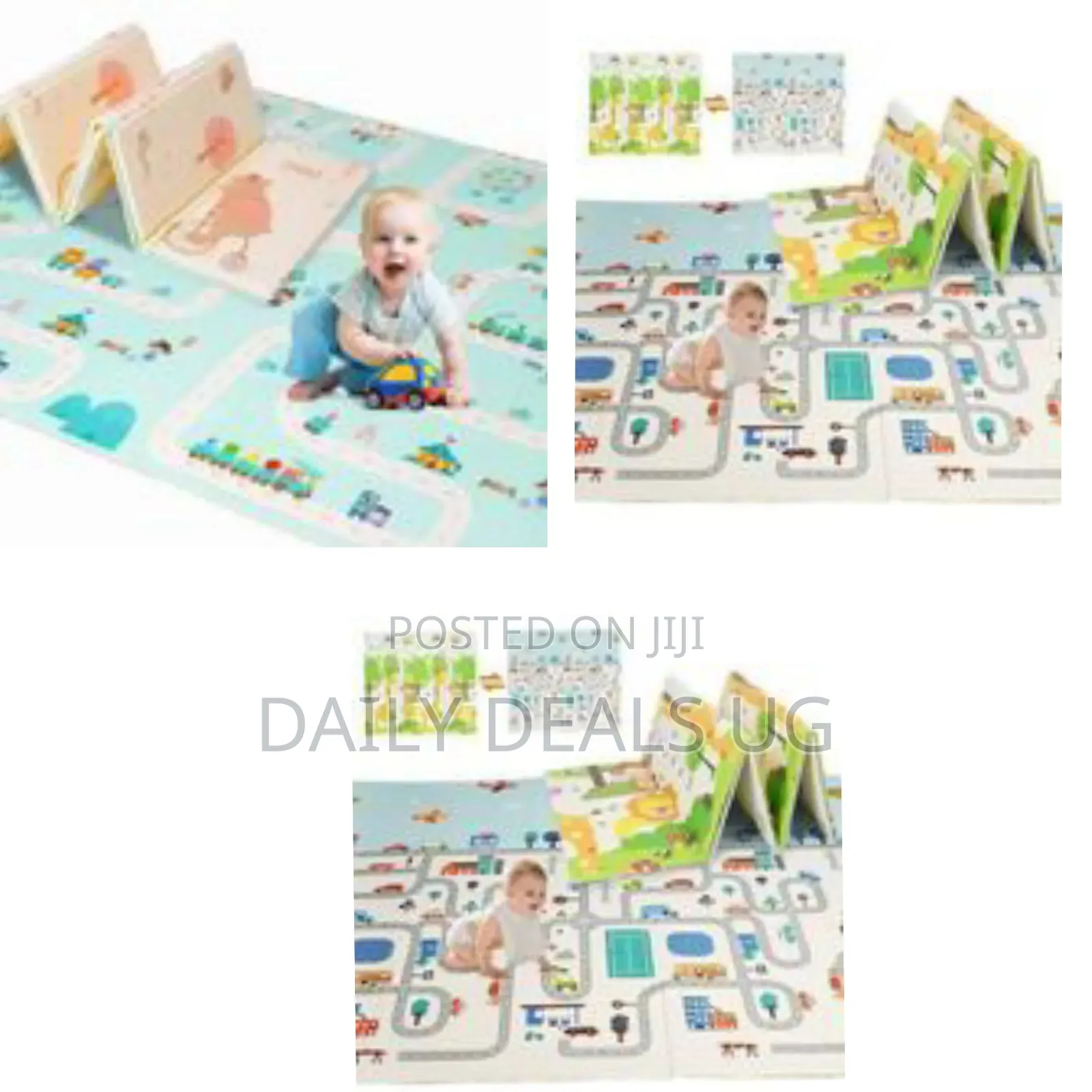 Foldable Baby Play Mat With Animal Design - Multicolor
