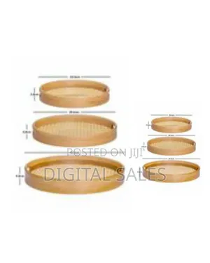 Handcrafted Rattan Cane Serving Trays and Wall Decor Set